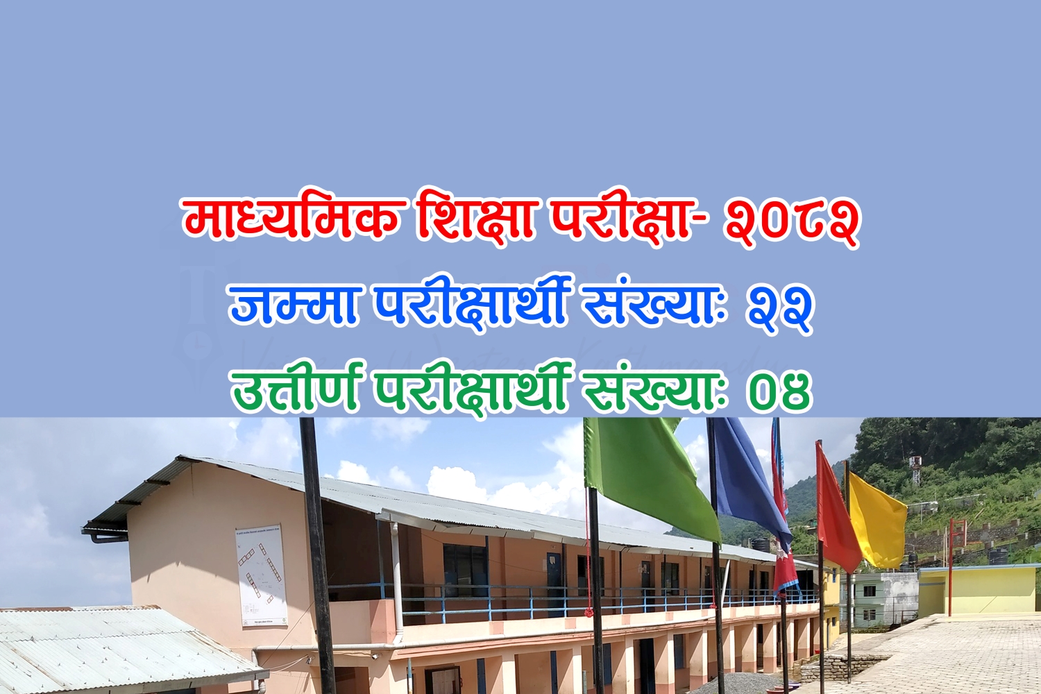 एसइई-२०८२: थानकोट चुनिखेलस्थित चुनदेवी माविका २२ मध्ये ४ जना विद्यार्थी उत्तीर्ण