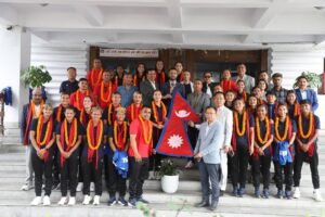 साफ च्याम्पियनशिप खेल्न भारत जाने नेपाली महिला टोलीको बिदाइ