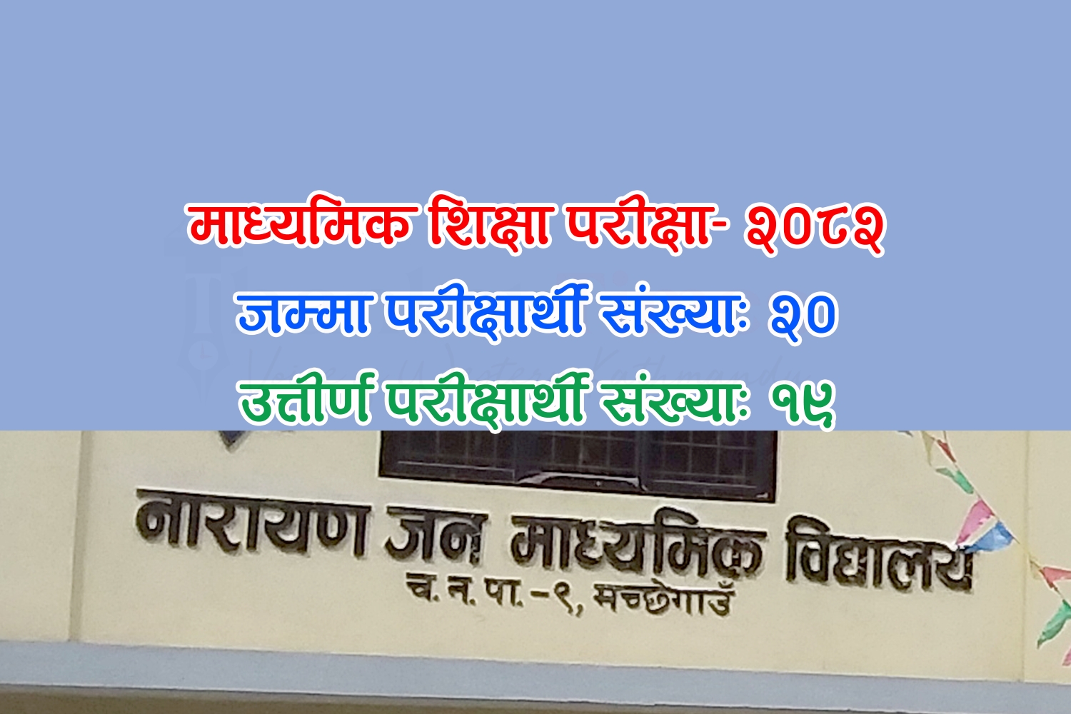 एसइई-२०८२: मच्छेगाउँस्थित नारायणजन माविका २० मध्ये १९ जना विद्यार्थी उत्तीर्ण