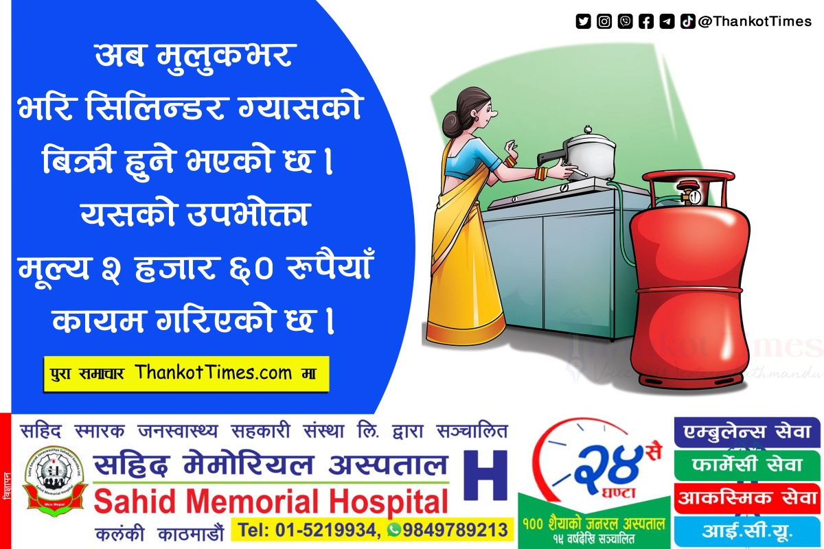 आजदेखि भरी सिलिन्डर ग्यास किन्न पाइने