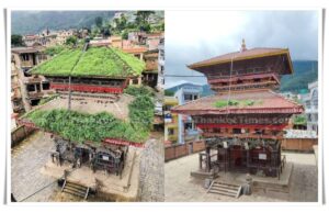 थानकोट महालक्ष्मी मन्दिर जिर्णोद्धार हुँदै, झिंगटी हटाएर सुनाैलो धातुले छाना छाइने (डिजाइनसहित)