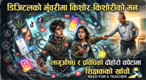डिजिटलको भुँवरीमा किशोर-किशोरीको मन, लागुऔषध र प्रविधिको दोहोरो चपेटामा शिक्षकको खाँचो