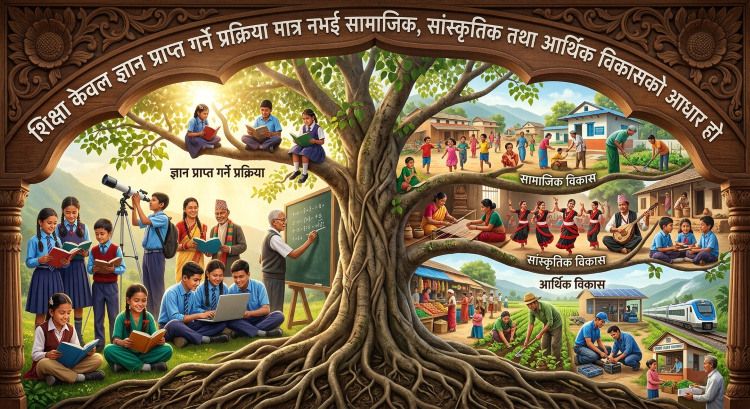 शिक्षा केवल ज्ञान प्राप्त गर्ने प्रक्रिया मात्र नभई सामाजिक, सांस्कृतिक तथा आर्थिक विकासको आधार हो